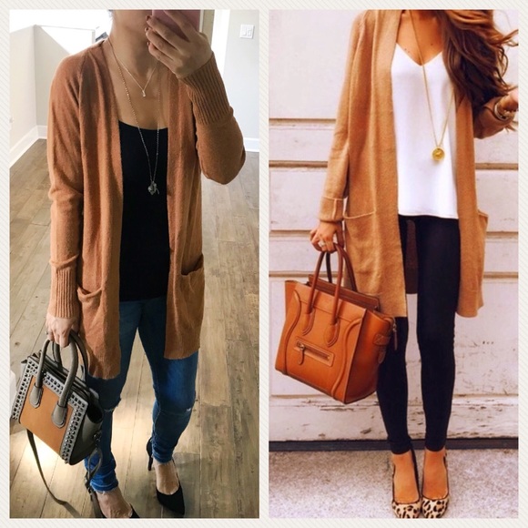 Camel Color Boyfriend Cardigan 